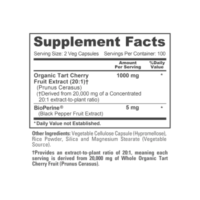 Tart Cherry (Extrato de Cereja), 20,000mg, 200 Cápsulas, NusaPure
