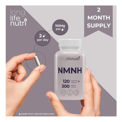 NMNH 300mg, 120 Cápsulas, Long Life Nutri