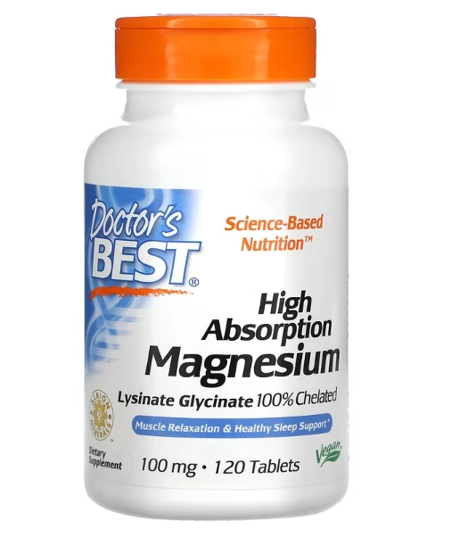 Magnésio de Alta Absorção, 100mg, 120 Comprimidos, Doctor's Best