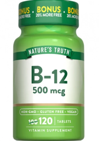 Vitamina B-12 500mcg, 120 comprimidos, Nature's Truth
