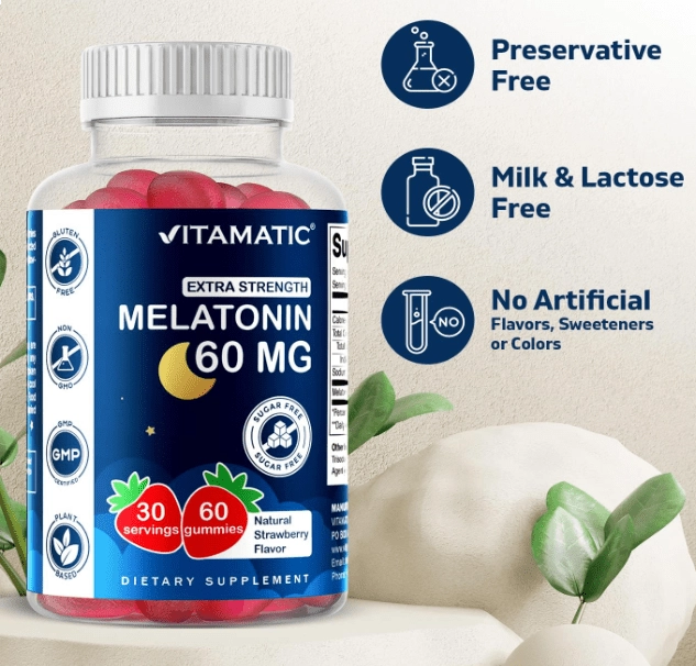 Melatonina 60mg, 60 Gomas Vag Sem Açúcar, Vitamatic