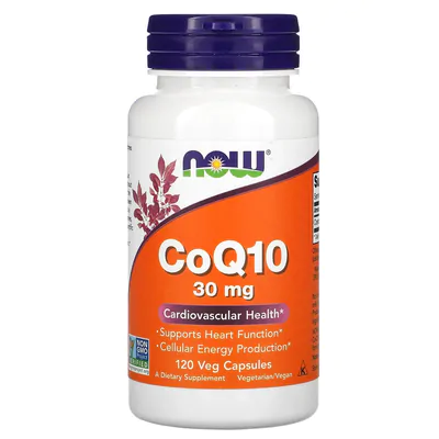 Coenzima CoQ10, 30mg, 120 Cápsulas, Now
