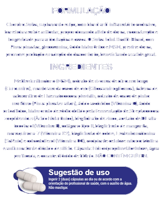 Chondro Swiss, Saúde Articular, 60 Cápsulas, Endogen