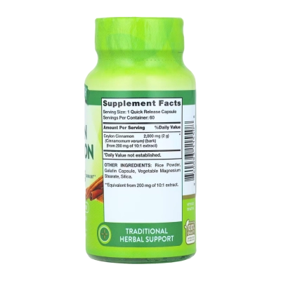  Ceylon Cinnamon, Canela do Ceilão 2000mg, 60 Cápsulas, Nature's Truth