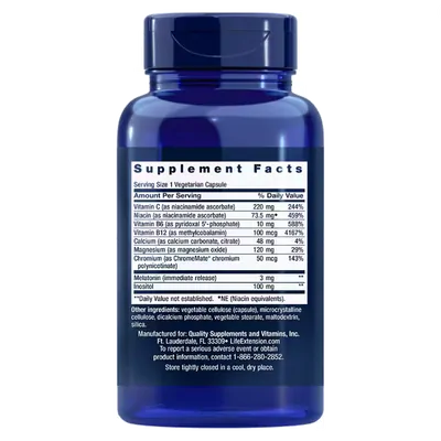 Melatonina 3mg, Quiet Sleep, 60 Cápsulas, Life Extension