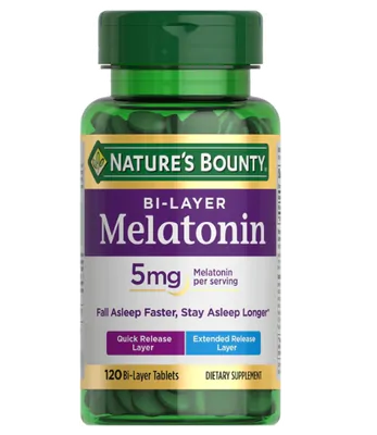 Melatonina 5mg Bi-Layer, 120 Comprimidos, Nature's Bounty
