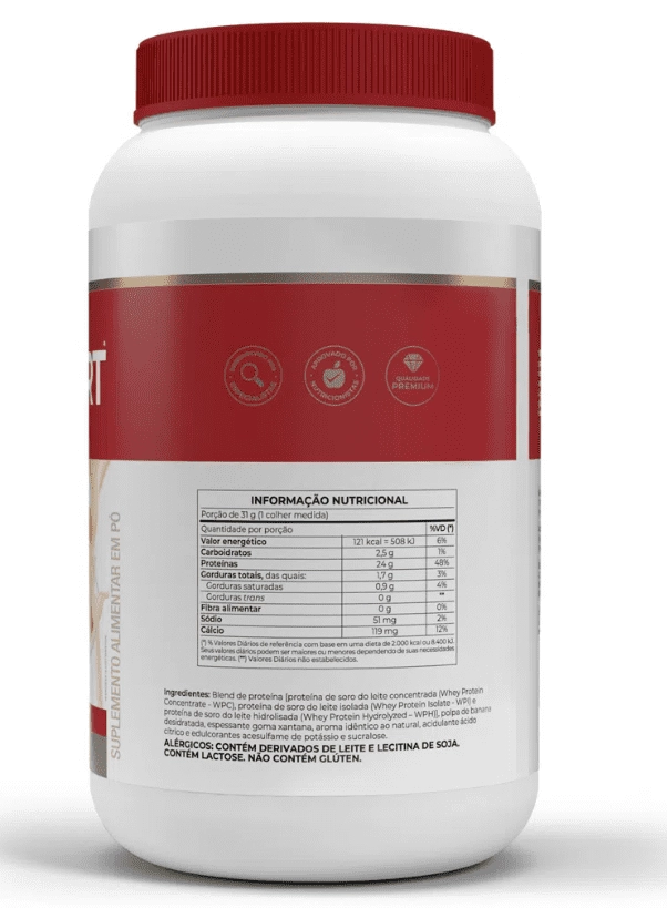 Whey Fort 3w, Sabor Banana, 900g, Vitafor