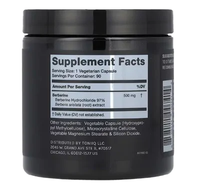 Berberina 500mg, 90 Cápsulas, Toniiq