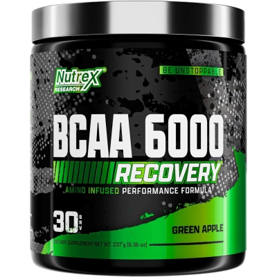 BCAA 6000, 237g Pó, Sabor Maçã Verde, Nutrex