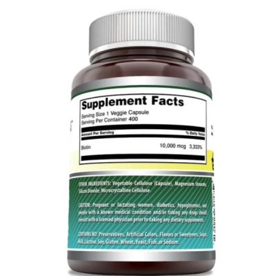 Biotina 10000mcg, Cápsulas, Amazing Formulas