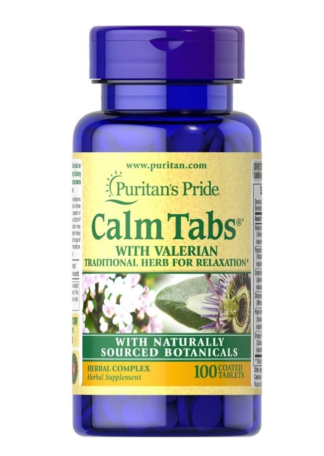 Calm Tabs, Com Valeriana, Maracujá, Lúpulo, Camomila, 100 Comprimidos, Puritans Pride