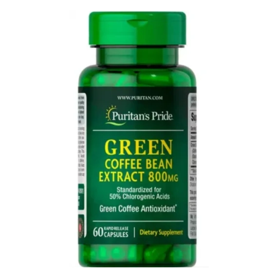 Green Coffee (Grãos de Café Verde), 800mg, 60 Cápsulas, Puritan's Pride