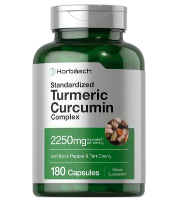 Turmeric Cúrcuma com Pimenta negra, 2250mg, 180 capsulas, Horbaach
