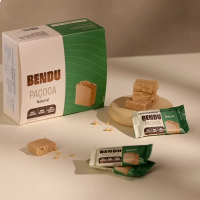 Paçoca, Display com 24 unidades da Paçoca com Whey, Sem Açúcar, Sabores, Bendu