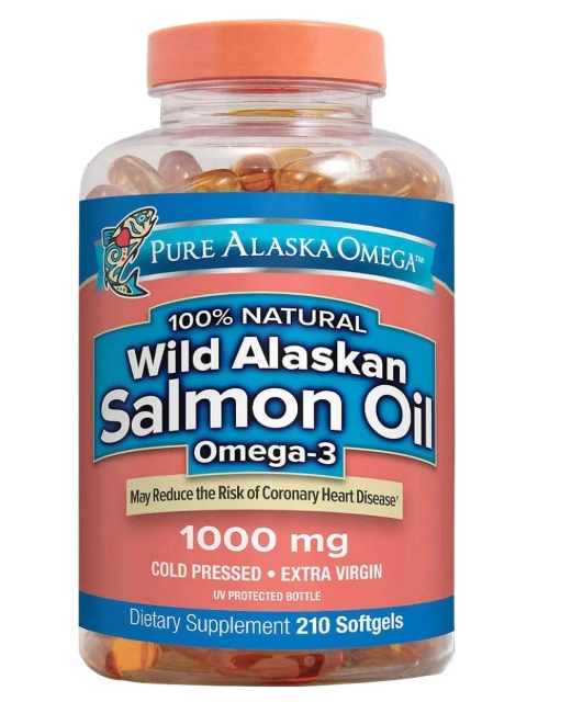 Óleo de Salmão Selvagem do Alasca Ômega 3 1000mg, 210 Cápsulas, Pure Alaska