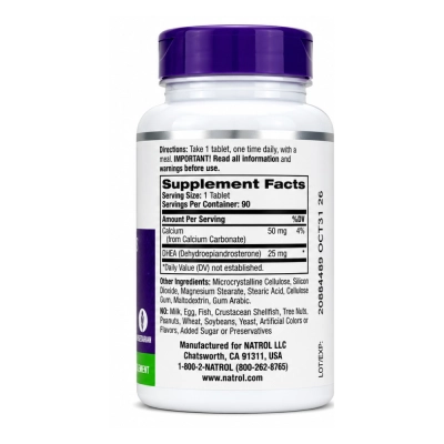 Dhea, 25mg, 90 Comprimidos, Natrol