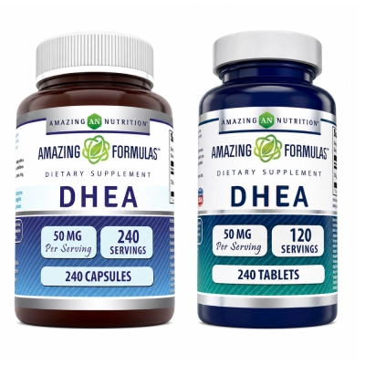 DHEA Micronizado 50mg, Suporte Hormonal e Vitalidade, Energia e Bem-Estar, Opções, Amazing Formulas