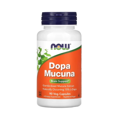 Dopa Mucuna, Aumenta Foco, Motivação e Energia, Suporte ao Bem-Estar, Cápsulas, Now