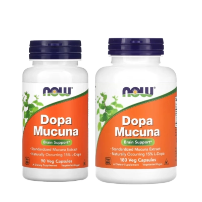 Dopa Mucuna, Aumenta Foco, Motivação e Energia, Suporte ao Bem-Estar, Cápsulas, Now