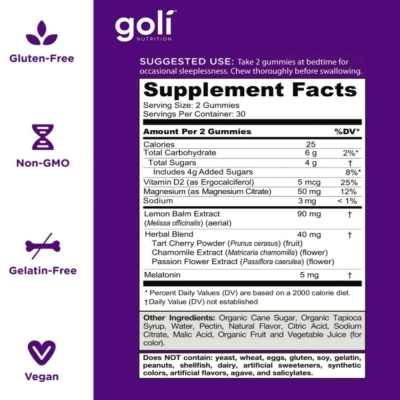 Dreamy Sleep Gummy 60 Gomas – Golí Nutrition