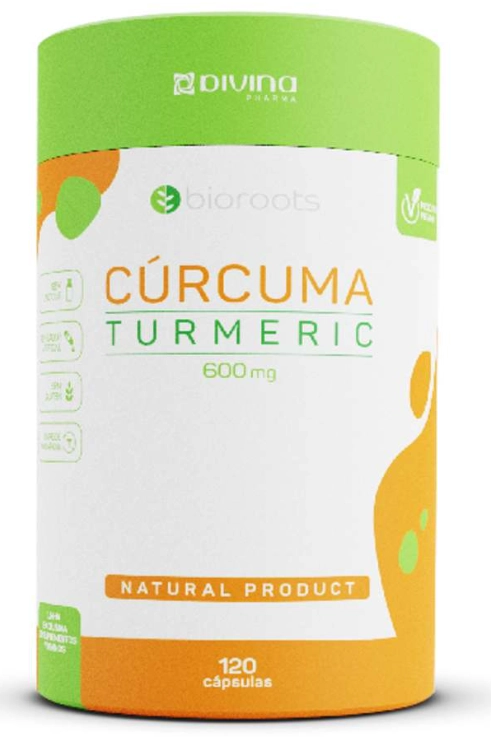 Cúrcuma Turmeric, 600mg, 120 Cápsulas, Bioroots