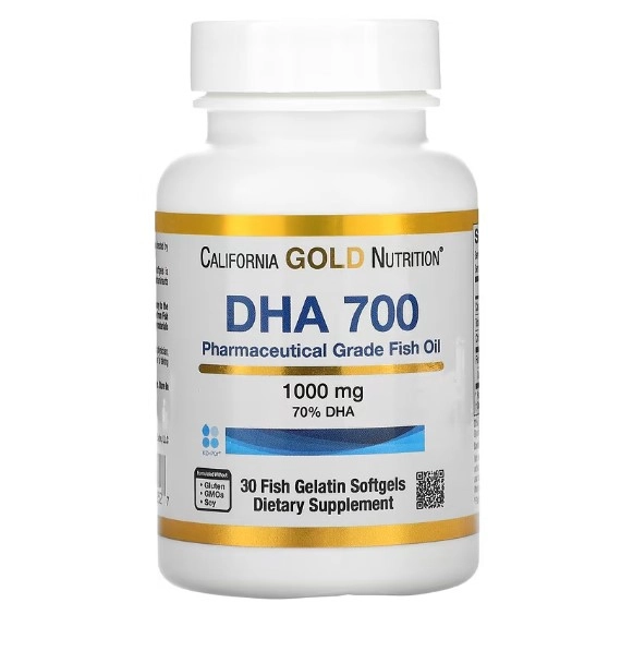 Óleo de Peixe DHA 700, 1.000 mg, 30 Softgels, California Gold