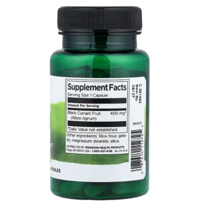 Black Currant 400mg, Groselha Negra, 60 Cápsulas, Swanson