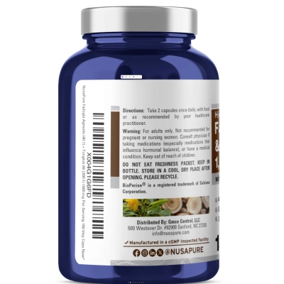 Fadogia Agrestis 600mg com Tongkat Ali 400mg, 150 Cápsulas, NusaPure