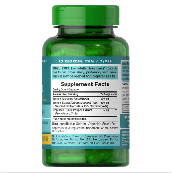 Turmeric Curcumin (Cúrcuma), 1000mg, 60 Cápsulas, Puritan's Pride