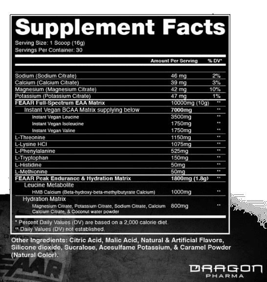 Dr. FEAAR, Recuperação de proteínas musculares, Sabor Limonada, 480g, Dragon Pharma
