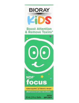 NDF Foco Kids, Gotas Probióticas Naturopáticas, 60ml Sabor Cítricos, Bioray
