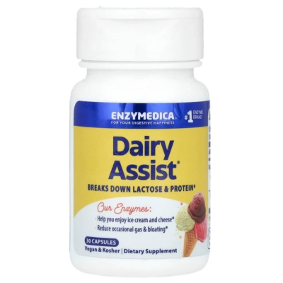 DairyAssist®, Suporte à Digestão de Laticínios, 30 Cápsulas, Enzymedica