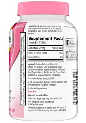 Bone Health, Suplemento de Cálcio e Vitamina D, 120 Comprimidos, Caltrate