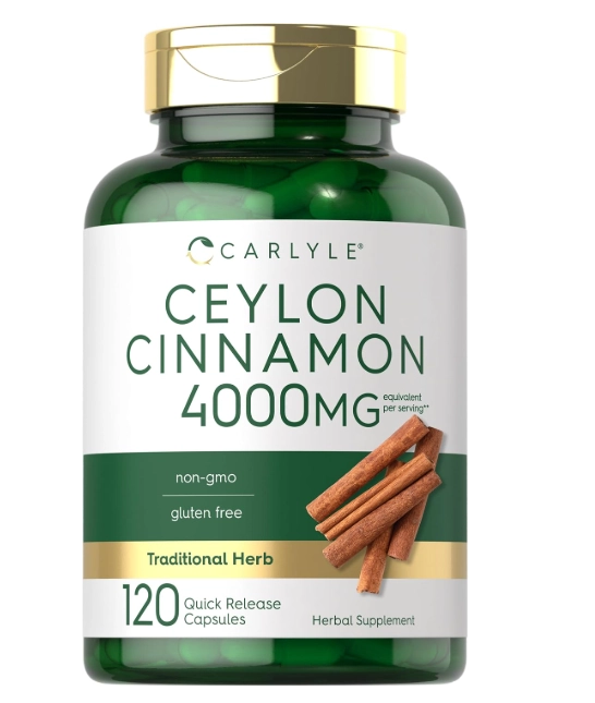 Ceylon Cinnamon, Canela do Ceilão 4000mg, 120 Cápsulas, Carlyle