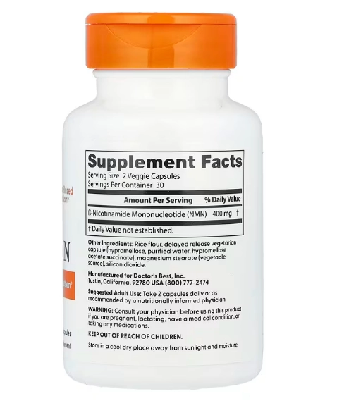 NMN 400mg, 60 Cápsulas, Doctor's Best