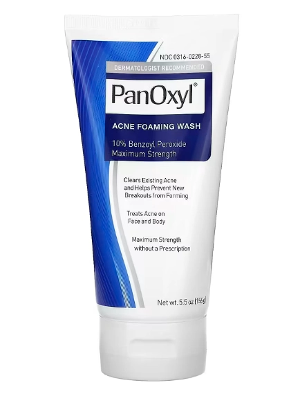 Espuma de limpeza para acne,  10% de peróxido de Benzoíla, 170g, PanOxyl