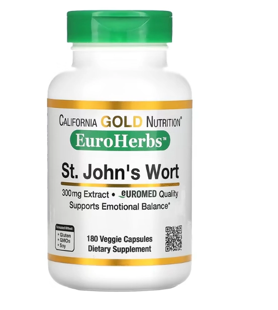 Erva de São João, 300 mg, 180 Cápsulas, California Gold