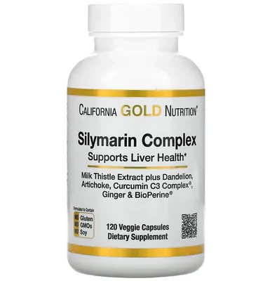 Complexo de Silimarina 300mg, (silymarin) 120 Cápsulas, California Gold
