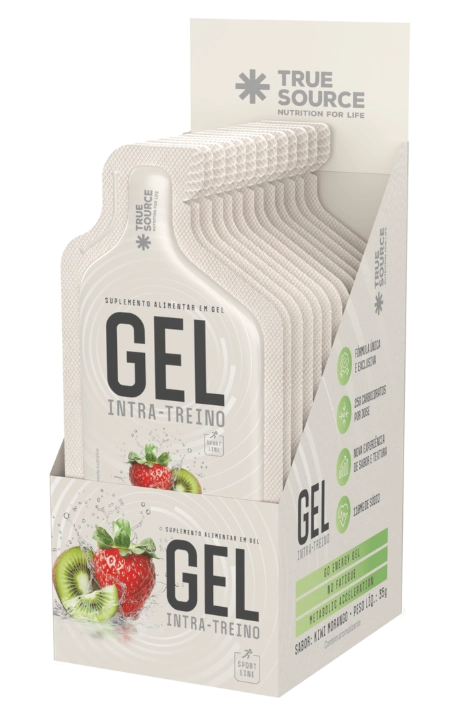Gel Intra-Treino Sport, Sabor Kiwi com Morango, Caixa com 10 Unidades, True Source