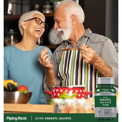 Vanadyl Sulfate 10mg, Complexo de Vanadil Ultra, 240 Comprimidos, PipingRock