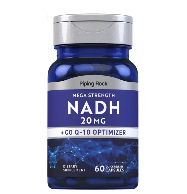 NADH Super Potente 20mg, 60 Cápsulas, PipingRock