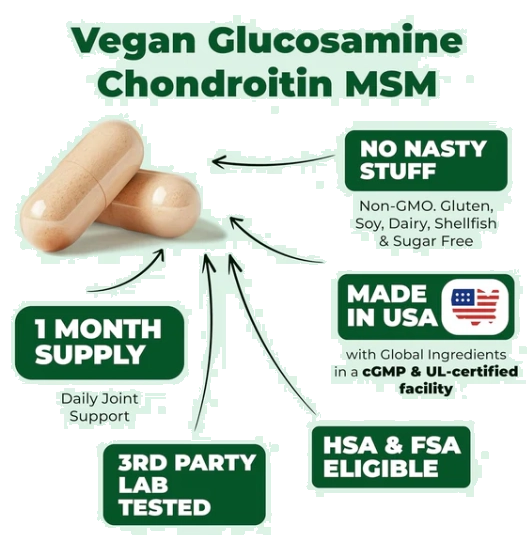 Glucosamina Condroitina e MSM com Burdock Root, 90 Cápsulas, Vimerson Health