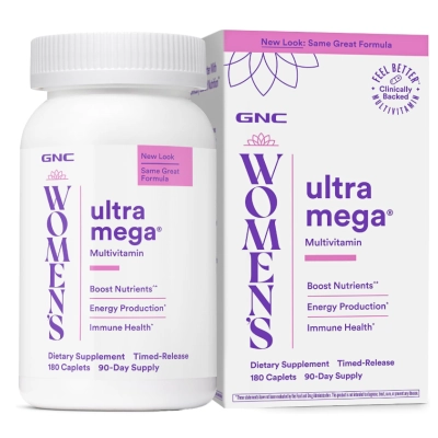 Multivitamínico Ultra Mega, Nova Versão, Auxilia o Sistema Imunológico, Cérebro, Cabelo, Pele e Unhas, Cápsulas, GNC