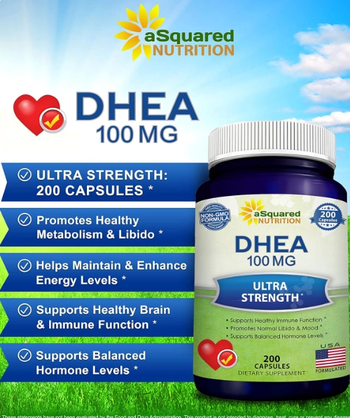 DHEA 100mg, 200 Cápsulas, aSquared Nutrition