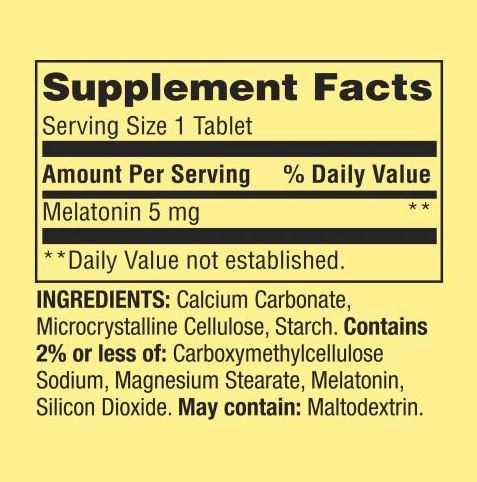 Melatonina 5mg, 120 Tabletes, Spring Valley