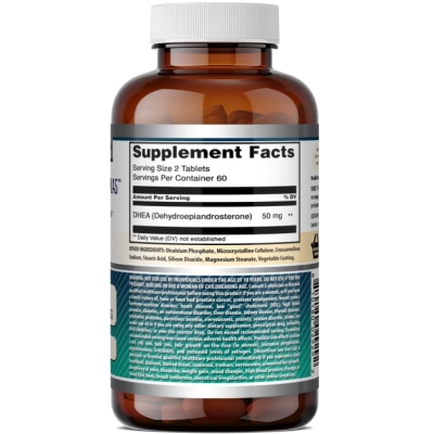 DHEA 50mg, Suporte Hormonal e Vitalidade, 120 Comprimidos, Amazing Formulas