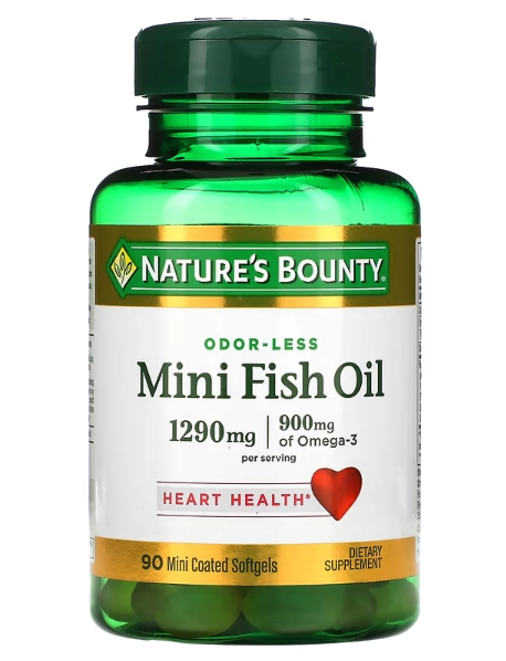 Mini Fish Oil (Óleo de Peixe), 1290mg, 90 Mini Softgels