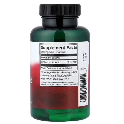 Ácido Alfa Lipoico 300mg, Cápsulas, Swanson