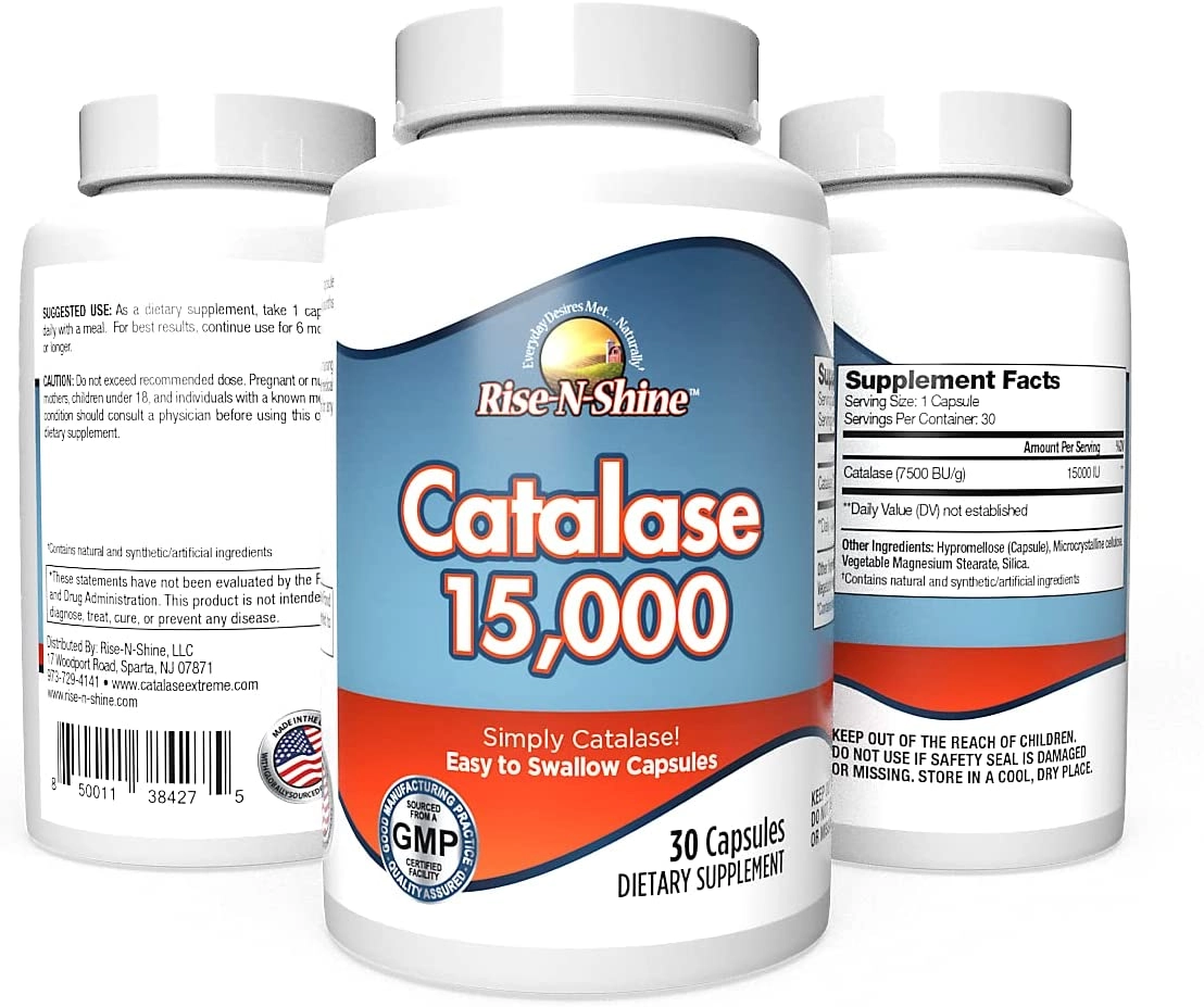 Catalase 15000UI, 30 cápsulas, Rise N Shine