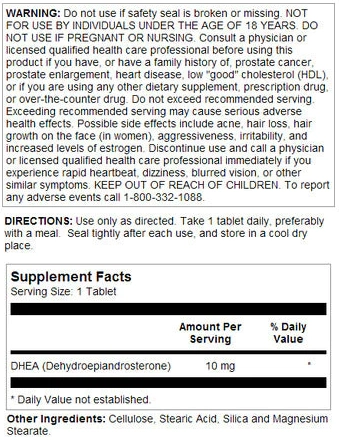 Dhea, 10mg, 60 Tabletes, Kal